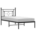 thumbnail image 3 of Pemberly Row Contemporary Powder-Coated Steel Twin Bed Frame in Black, 3 of 12