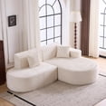 thumbnail image 1 of MELLCOM 93'' Modular Sectional Boneless Sofa, L Shaped Cloud Couches with Memory Foam Seating＆Wide Armrest Design, Sofa Couch for Living Room, Bedroom, No Assembly Required (Beige, Right Hand Facing), 1 of 5