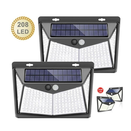 

208 LED Outdoor Solar Power Wall Lamp Sensor Flood Garden Light