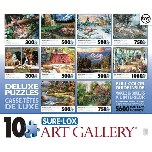 Sure-Lox Art Gallery Deluxe Puzzle, 10-in-1 Pack