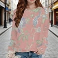 thumbnail image 2 of Tiweut Sweatshirt for Women Floral Print Sweatshirt Loose Pullover Hoodless Crewneck Long Sleeve Tops, 2 of 4