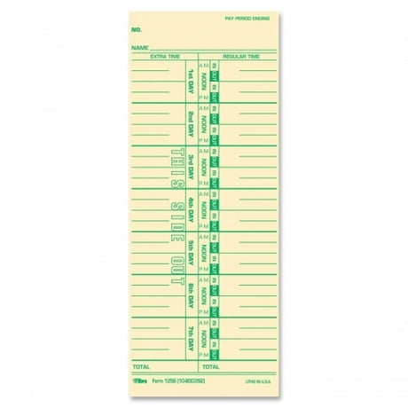 weekly time card