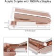 thumbnail image 2 of Staplers and Staples Set, MSDADA Acrylic Stapler with 1000 Pcs Staples, Staple Remover, Clear Acrylic Tape Holder with Tape, Office Accessories, Office Supplies Stationary Set(Rose Gold), 2 of 5