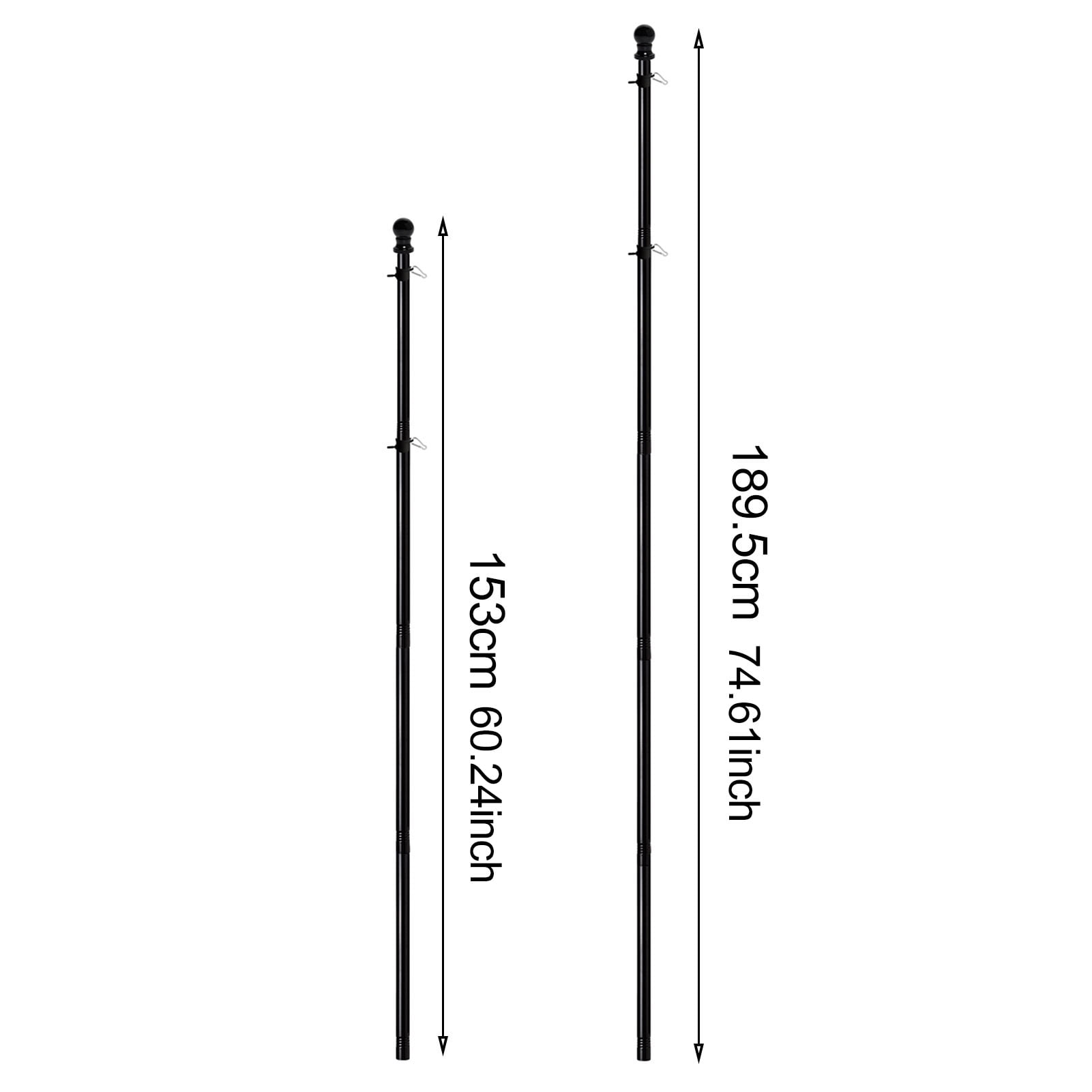 comerut Flag Pole Tangle-Free Metal Weather-resistant Outdoor Flagpole Easy Assembly Segmented Flag Poles for Porch Boat Residential Houses