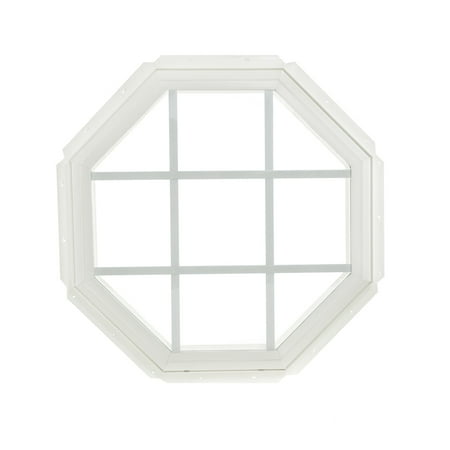 Park Ridge Vinyl Octagon Window with Insulated Glass and Grids, 22'' x 22''