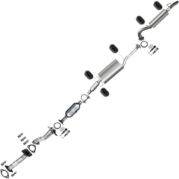 Catalytic, Front Pipe, Muffler, Resonator Pipe Complete Exhaust System Kit co
