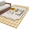thumbnail image 2 of Sunflowers Area Rug 4'x6', Yellow Floral Botanical Checkered Rustic Washable Non-Slip Rugs, Low Pile Large Carpet for Living Room Bedroom Dining Room Kitchen Office Indoor Mat, 2 of 9
