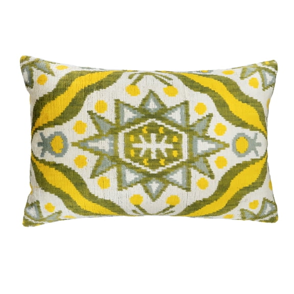 Star Silk Velvet Ikat Pillow, 16" X 24" Case Only