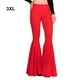 thumbnail image 2 of Pantalones acampanados Minnieouse de algodón para mujer cintura alta rojo 3XL, 2 of 6