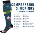 thumbnail image 4 of FREEAMG Patterns Of Wine Glasses and Bottles Compression Socks for Women and Men, 1 Pair, 4 of 7