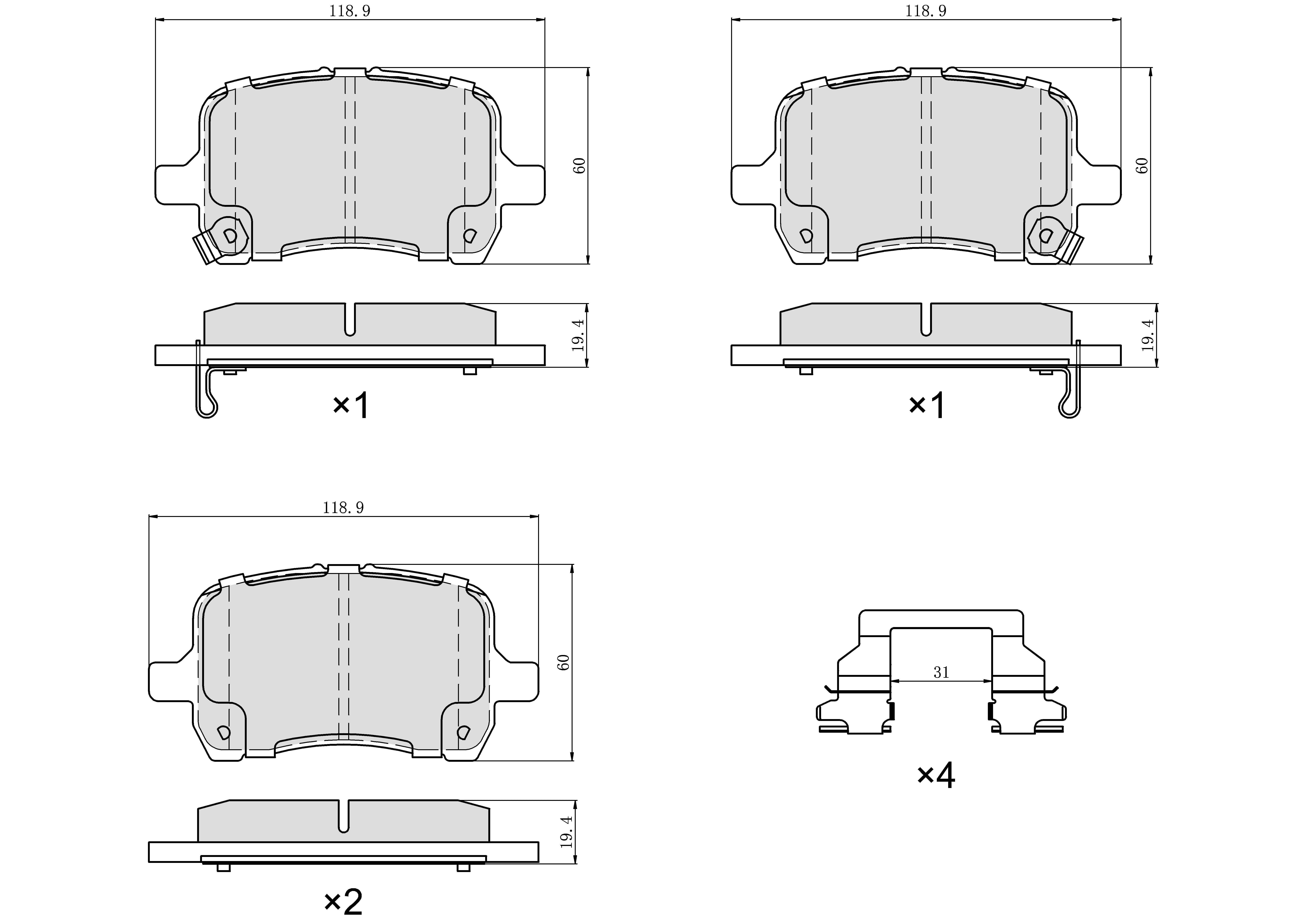 Winstop Brake Pad Set, Front WS.1028.0.C, Chevrolet Cobalt 2007-2005