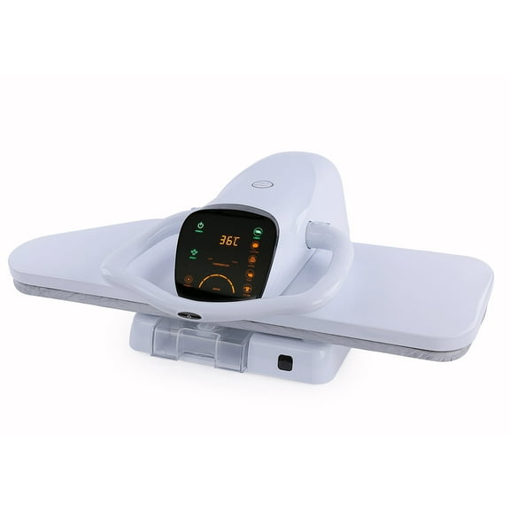 38" Large Steam Iron Press with LED Touch Screen, 1800W Steam Press with 5 Fabric Settings Language Conversion and Voice Prompts, Iron Press with Spray Bottle and Press Pad for Home Business