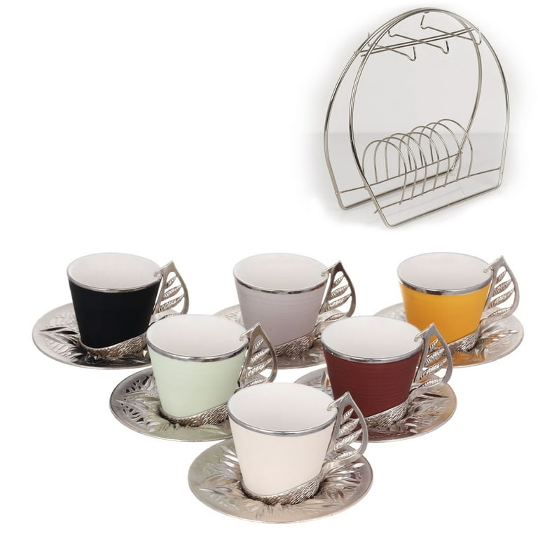 Saturn Turkish Coffee Cups, Espresso Cups Set of 6 Includes 12