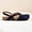 Dark Blue, variant on Jacenvly 2024 New Summer Round-Toe Frosted Suede Flat Solid Color Buckle Backspace Casual Sandals Dark Blue Sandals for Women