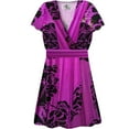 thumbnail image 1 of Plus size 4x Extra Tall Womens Top Black PInk Rose Slinky Magic Babydoll Short Sleeve, 1 of 4
