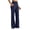 Dark Blue, variant on Wide Leg Yoga Pants for Women High Waisted Side Slit Hem Stretch Relaxed Fit Gym Workout Trousers with Pockets, Grey, Size S