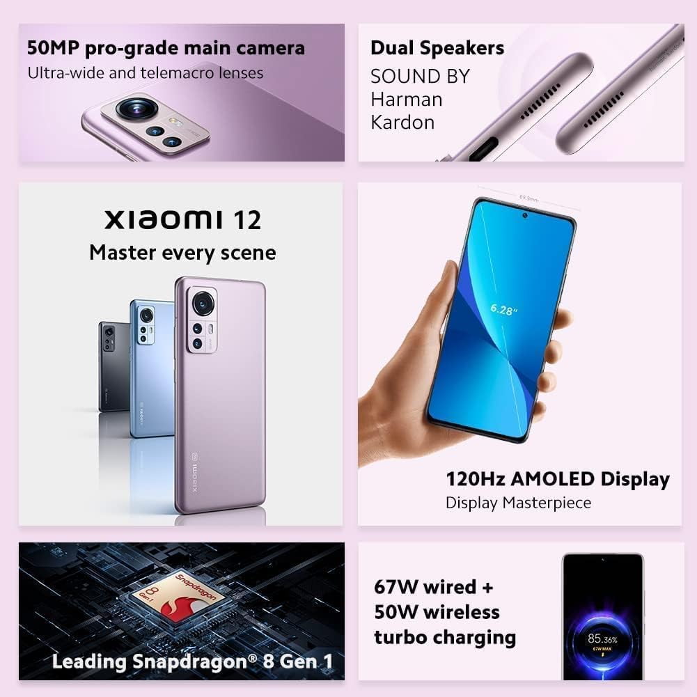Xiaomi 12 5G + 4G LTE 128GB + 8GB SnapdragonÂ® 8 Gen 1 Global