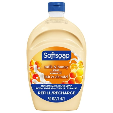 Softsoap Liquid Hand Soap Refill, Kitchen and Bathroom Hand Soap, Milk and Honey, 50 Fluid Ounce Bottle