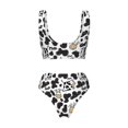 thumbnail image 2 of Honeii Cow Print Women’s Bikini Set,Two Piece Swimsuit Bathing Suits,Stylish High Elasticity Swimwear for Beach and Pool, 2 of 7