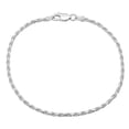 thumbnail image 3 of 2.2mm Diamond-Cut Rhodium Plated Silver Twisted Rope Chain Necklace, 24 inches, 3 of 6