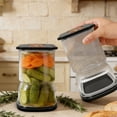 thumbnail image 5 of Square Pickle Storage Container Dry and Wet Separation Holder Glass Jar with Leakproof Lid a, 5 of 8