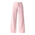 thumbnail image 3 of cocolona Womens Casual Loose Lounge Pants Elastic Waist Straight Wide Leg Travel Pants with Pockets, 3 of 5
