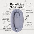 thumbnail image 2 of Nido Colecho 3 en 1 para Bebé Cama Portátil con Colchón de Espuma Desmontable Almohada Mollera Funda Algodón Jersey Girs jaspe Uso en Cuna Carriola Bambineto, 2 of 8