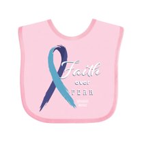 Inktastic Faith over Fear Hydrocephalus Awareness with Blue Ribbon Boys or Girls Baby Bib