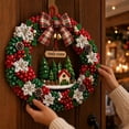 thumbnail image 2 of 3D Christmas Fabric Poke Wreath DIY Kit, Fabric Poke Art Kit for Adults, Christmas Wreath DIY No-sew Craft Kits, Classic Holiday Wreath Craft Gift for Door and Wall Home Display, 2 of 7