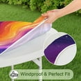 thumbnail image 5 of Rainbow Tie Dye Wave Pattern Round Fitted Tablecloth with Elastic Edge,Dining Table Cover Waterproof,Outdoor Round Tablecloth for Camping,Dining,Indoor and Outdoor, 5 of 7