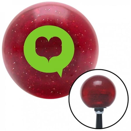 American Shifter 50935 Green Heart in Quote Bubble Red Metal Flake Shift Knob with M16 x 1.5 Insert Auto