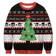 thumbnail image 3 of Suéter navideño feo, divertido suéter con estampado 3D, suéter unisex de moda con capucha de manga larga, divertido suéter de fiesta de Navidad de otoño, 3 of 5