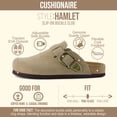 thumbnail image 3 of Cushionaire Hamlet Genuine Leather Suede Clogs for Women, Slip On Shoes with Detailed Metal Buckle Strap and Memory Foam Footbed, 3 of 20