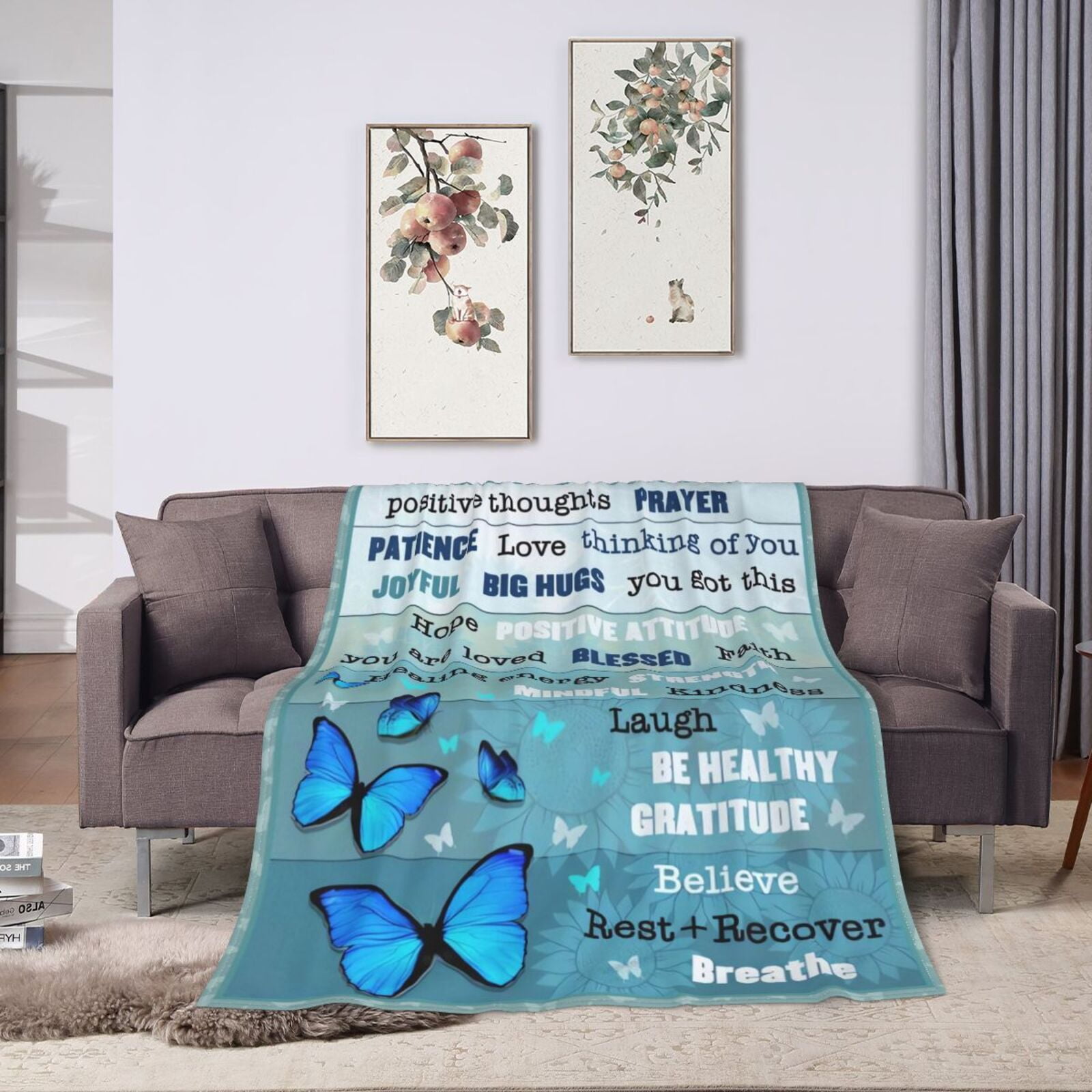 Wijzvio Get Well Soon Gifts Throw Blanket Soft Fuzzy Fleece Blanket For Couch Bed Living Room Decoration 60"X50"
