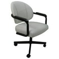 thumbnail image 2 of 4 - Swivel Metal Dining Caster Chair M-70 - White Vinyl on Black Chairs, 2 of 3