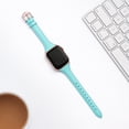 thumbnail image 3 of WFEAGL Apple Watch Leather Band Replacement Wristband 38mm 40mm 41mm Tiffany Blue/Rose Gold, 3 of 6