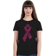 thumbnail image 2 of Pink Ribbon Breast Cancer Awareness Support Family Friends Run Walk Marathon Women's T-shirt, 2XL, Black, 2 of 4
