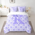 thumbnail image 2 of jejeloiu Purple Bowknot Bow 7-Piece Twin Bedding Sets,Letter K Monogrammed Bedding Comforter Set For Girls Kids Reversible, 2 of 8