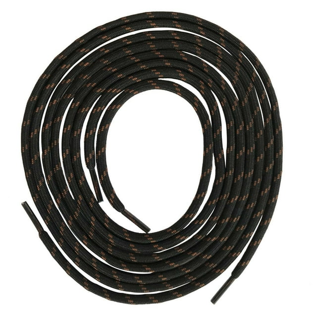2 Paires Lacets Ronds Noirs Bruns Robustes de 5 mm d'Épaisseur pour Bottes Cordons pour Randonnée Travail Marche Sécurité Militaire Moto Bottes Chaussures