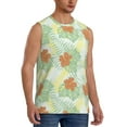 thumbnail image 2 of Uemuo Tropical Flowers Pattern Men's Sleeveless T-Shirt,Muscle Athletic Tank Top, Moisture-wicking Quick-dry Breathable Classic Tee Top for Gym Run Outdoor Sports-Small, 2 of 8