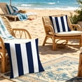 thumbnail image 7 of Yhmxh Outdoor Waterproof Throw Pillow Covers, Fade Resistant Modern Pillow Covers, Decorative Striped Cushion Cases Cushion Covers for Patio Furniture Couch Balcony Garden Bench, 18x18 inch, 7 of 7