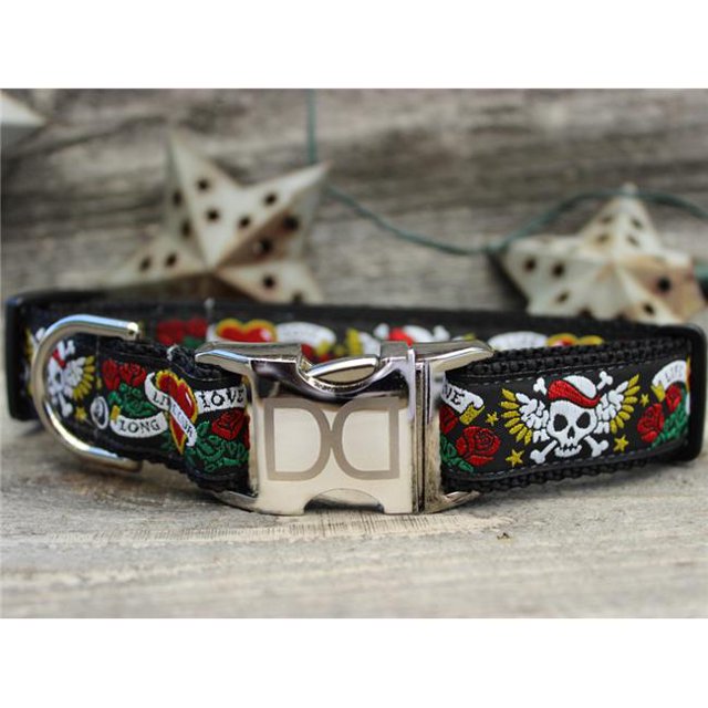 Wild One Black Dog Collar M/L