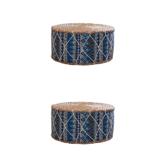 Injueey Futón de paja hecho a mano Almohada de piso Cojín de meditación Taburete Puf Type1 NO1