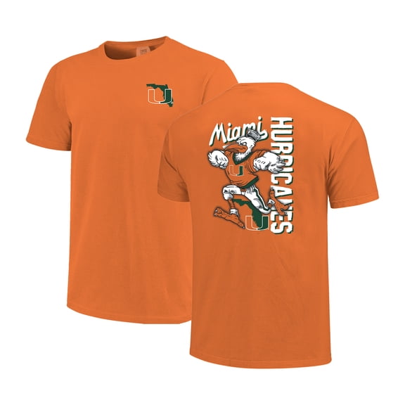 Men's Orange Miami Hurricanes Sketched Mascot Comfort Colors T-Shirt