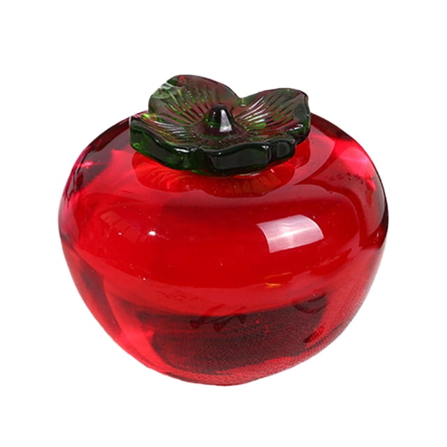 Figura de caqui de cristal, artesanía, adorno para el hogar, regalos de inauguración de la casa, elegante Rojo
