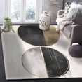 thumbnail image 5 of Area Rugs 5x7 Ft Abstract Mottled Geometric Black Gold Gray Line Circle Moon Non-Slip Washable Rug Indoor Rug Floor Mats Non Shedding Carpet for Living Room Bedroom Dining Room Home Decor, 5 of 8