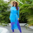 thumbnail image 3 of IBTOM CASTLE Women Burkini Swimsuits Modest Muslim Swimwear Islamic Long Sleeve Full Cover Swim Pants Rash Guard Sarongs Cover ups XL Blue 4pcs, 3 of 8