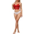 thumbnail image 2 of INSPIRE CHIC Women's Lace Camisole Plunge Sheer Sleeveless Strap Tank See Through Mesh Back with Thin Cup M Red, 2 of 5