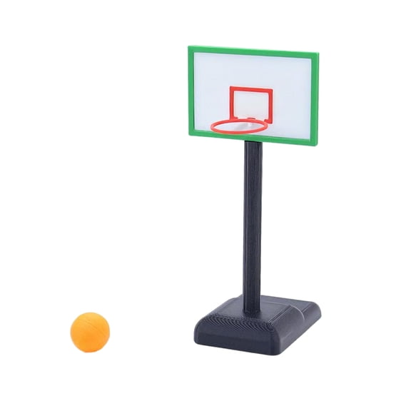Misright 1/12 Basketball Hoop Ball Set Model Figurine for Kids Toy Doll Collector Use