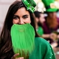 thumbnail image 4 of Oioii 9.84x7.87in St. Patrick's Day Green Decorative Beard - Lucky Irish Leprechaun Beard for Party Favors & Photo Props, Irish home decor, Green holiday decor, A, 4 of 8